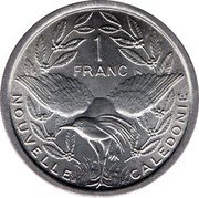France 1 Franc New Caledonia. Without IEOM 1971  KM# 8 1 FRANC NOUVELLE CALEDONIE coin reverse