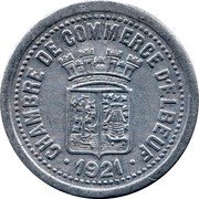 France 10 Centimes (Commune of Elbeuf) CHAMBRE DE COMMERCE D'ELBEUF 1921 coin obverse France 10 Centimes (Commune of Elbeuf) CHAMBRE DE COMMERCE D'ELBEUF 1921 coin obverse