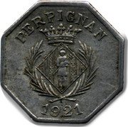 France 10 Centimes (Commune of Perpignan) PERPIGNAN 1921 coin obverse France 10 Centimes (Commune of Perpignan) PERPIGNAN 1921 coin obverse