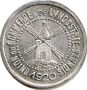 France 10 Centimes (Commune of Sannois) UNION DU COMMERCE& DE L'INDUSTRIE.SANNOIS 1920 coin obverse France 10 Centimes (Commune of Sannois) UNION DU COMMERCE& DE L'INDUSTRIE.SANNOIS 1920 coin obverse