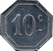 France 10 Centimes (Ice Cream & Palmarium Cafe. Commune of Perpignan) 10 C coin reverse France 10 Centimes (Ice Cream & Palmarium Cafe. Commune of Perpignan) 10 C coin reverse