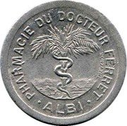France 10 Centimes (Pharmacy of Doctor Ferret. Albi) THEVENON PHARMACIE DU DOCTEUR FERRET ALBI coin obverse France 10 Centimes (Pharmacy of Doctor Ferret. Albi) THEVENON PHARMACIE DU DOCTEUR FERRET ALBI coin obverse