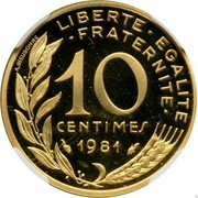 France 10 Centimes (Piedfort) KM# Pn691 LIBERTE EGALITE FRATERNITE 10 CENTIMES 1981 A. DIEUDONNE coin reverse France 10 Centimes (Piedfort) KM# Pn691 LIBERTE EGALITE FRATERNITE 10 CENTIMES 1981 A. DIEUDONNE coin reverse