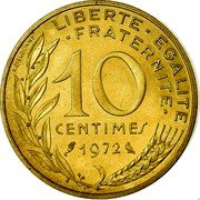 France 10 Centimes (Piedfort) KM# P443 LIBERTE EGALITE FRATERNITE 10 CENTIMES 1972 A. DIEUDONNE coin reverse France 10 Centimes (Piedfort) KM# P443 LIBERTE EGALITE FRATERNITE 10 CENTIMES 1972 A. DIEUDONNE coin reverse