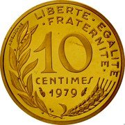 France 10 Centimes (Piedfort) KM# Pn628 LIBERTE EGALITE FRATERNITE 10 CENTIMES 1979 A. DIEUDONNE coin reverse France 10 Centimes (Piedfort) KM# Pn628 LIBERTE EGALITE FRATERNITE 10 CENTIMES 1979 A. DIEUDONNE coin reverse