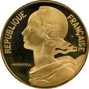 France 10 Centimes Piedfort. Marianne 1974  (fr) F. 144/14P KM# P493 REPUBLIQUE FRANÇAISE LAGRIFFOUL coin obverse