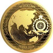 Niue 10 Dollars (Terra) 10 20 30 40 50 60 70 80 90 100 110 120 130 140 150 160 170 190 200 210 220 230 240 250 260 270 280 290 300 310 320 330 340 350 NIUE ISLAND 10 DOLLARS PUBLIC SEAL OF NIUE ATUA NIUE TUKULAGI TERRA 2023 coin obverse