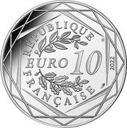 France 10 Euro Asterix. Ecology 2022  RÉPUBLIQUE FRANÇAISE EURO 10 2022 coin obverse France 10 Euro Asterix. Ecology 2022  RÉPUBLIQUE FRANÇAISE EURO 10 2022 coin obverse
