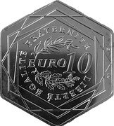 France 10 Euro (Olympic Games in Paris) KM# 3131 LIBERTÉ ÉGALITÉ FRATERNITÉ EURO 10 coin reverse
