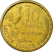 France 10 Francs (Essai) KM# E91 10 FRANCS LIBERTE EGALITE FRATERNITE ESSAI 1950 coin obverse France 10 Francs (Essai) KM# E91 10 FRANCS LIBERTE EGALITE FRATERNITE ESSAI 1950 coin obverse