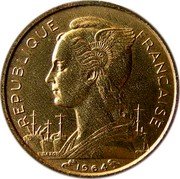France 10 Francs (Marianne. Reunion) KM# 10a REPUBLIQUE FRANÇAISE L.BAZOR GB 1964 coin obverse France 10 Francs (Marianne. Reunion) KM# 10a REPUBLIQUE FRANÇAISE L.BAZOR GB 1964 coin obverse