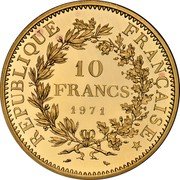 France 10 Francs Hercules 1971 KM# P436 REPUBLIQUE FRANÇAISE 10 FRANCS 1971 coin obverse France 10 Francs Hercules 1971 KM# P436 REPUBLIQUE FRANÇAISE 10 FRANCS 1971 coin obverse