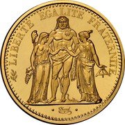 France 10 Francs Hercules 1965 KM# P357 LIBERTE EGALITE FRATERNITE DUPRÉ coin reverse