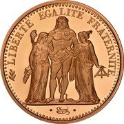 France 10 Francs Hercules 1972 KM# P459 LIBERTE EGALITE FRATERNITE DUPRÉ coin reverse