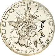 France 10 Francs Piedfort 1977 KM# P588 REPUBLIQUE FRANÇAISE RF MATHIEU 1977 coin obverse