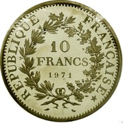 France 10 Francs Piedfort 1971 KM# P435 REPUBLIQUE FRANÇAISE 10 FRANCS 1971 coin obverse France 10 Francs Piedfort 1971 KM# P435 REPUBLIQUE FRANÇAISE 10 FRANCS 1971 coin obverse