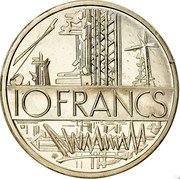 France 10 Francs Piedfort 1977 KM# P588 10 FRANCS coin reverse