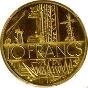 France 10 Francs Piedfort 1975 KM# P535 10 FRANCS coin reverse