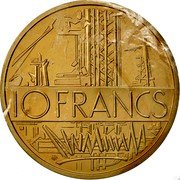 France 10 Francs Piedfort 1979 KM# P647 10 FRANCS coin reverse France 10 Francs Piedfort 1979 KM# P647 10 FRANCS coin reverse