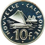 France 10 Francs (Piedfort- New Caledonia) KM# P7a NOUVELLE - CALEDONIE 10 F coin reverse