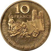 France 10 Francs (Victor Hugo Piedfort) VICTOR HUGO 1885 1985 C.LESOT coin reverse France 10 Francs (Victor Hugo Piedfort) VICTOR HUGO 1885 1985 C.LESOT coin reverse