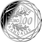 France 100 Euro 400th Anniversary of Birth of Jean de La Fontaine 2021  KM# 3034 RÉPUBLIQUE EURO 100 FRANÇAISE coin obverse