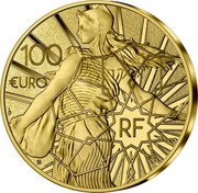 France 100 Euro (Myths and Wealth. King Midas) RF 100 €URO coin obverse