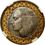 France 100 Francs Essai by Bazor 1950 REPUBLIQUE FRANÇAISE GB.L. BAZOR 1950 coin obverse