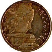 France 100 Francs Essai by Cochet 1950 KM# AE96 CƦ REPUBLIQUE FRANÇAISE coin obverse France 100 Francs Essai by Cochet 1950 KM# AE96 CƦ REPUBLIQUE FRANÇAISE coin obverse