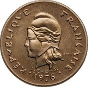 France 100 Francs Essai 1976  KM# E4 RÉPUBLIQUE FRANÇAISE R. JOLY I E O M 1976 coin obverse