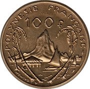 France 100 Francs Essai 1976  KM# E4 POLYNESIE FRANÇAISE ESSAI 100 F A GUZMAN coin reverse