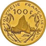 France 100 Francs Piedfort 1979 KM# P30 POLYNESIE FRANÇAISE 100 F A GUZMAN coin reverse France 100 Francs Piedfort 1979 KM# P30 POLYNESIE FRANÇAISE 100 F A GUZMAN coin reverse