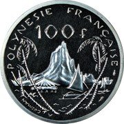 France 100 Francs (Piedfort) KM# P29 POLYNESIE FRANÇAISE ESSAI 100 F A GUZMAN coin reverse France 100 Francs (Piedfort) KM# P29 POLYNESIE FRANÇAISE ESSAI 100 F A GUZMAN coin reverse
