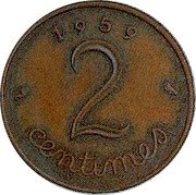 France 2 Centimes (Large module) 1959 2 CENTIMES coin reverse France 2 Centimes (Large module) 1959 2 CENTIMES coin reverse