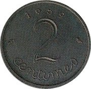 France 2 Centimes (Large module) 1959 2 CENTIMES coin reverse France 2 Centimes (Large module) 1959 2 CENTIMES coin reverse