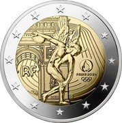 France 2 Euro Olympic Games in Paris 2022  Proof RF PARIS 2024 2022 coin obverse France 2 Euro Olympic Games in Paris 2022  Proof RF PARIS 2024 2022 coin obverse