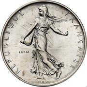 France 2 Francs (Essai) KM# E100 RÉPUBLIQUE FRANÇAISE O.ROTY ESSAI coin obverse