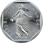 France 2 Francs The Sower 1979 KM# P643 RÉPUBLIQUE FRANÇAISE D’APRÈS O.ROTY coin obverse