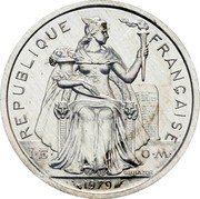France 2 Francs Piedfort 1979  KM# P5 REPUBLIQUE FRANÇAISE ESSAI G.B.BAZOR 1979 coin obverse