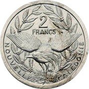 France 2 Francs Piedfort 1979  KM# P5 2 FRANCS NOUVELLE CALEDONIE coin reverse