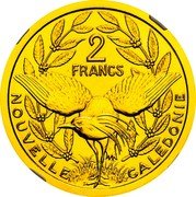 France 2 Francs Piedfort - New Caledonia 1979  Proof KM# P5b 2 FRANCS NOUVELLE CALEDONIE coin reverse France 2 Francs Piedfort - New Caledonia 1979  Proof KM# P5b 2 FRANCS NOUVELLE CALEDONIE coin reverse