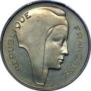 France 20 Centimes Marianne. Essay by Coeffin 1961  REPUBLIQUE FRANÇAISE COËFFIN coin obverse France 20 Centimes Marianne. Essay by Coeffin 1961  REPUBLIQUE FRANÇAISE COËFFIN coin obverse