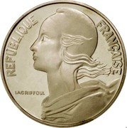 France 20 Centimes (Piedfort) KM# P522 REPUBLIQUE FRANÇAISE LAGRIFFOUL coin obverse
