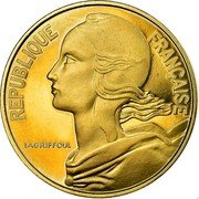 France 20 Centimes (Piedfort) KM# P575 REPUBLIQUE FRANÇAISE LAGRIFFOUL coin obverse