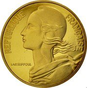 France 20 Centimes (Piedfort) KM# P631 REPUBLIQUE FRANÇAISE LAGRIFFOUL coin obverse