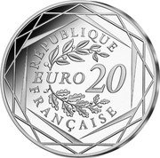 France 20 Euro 20th Anniversary of the Euro 2022  KM# 3096 RÉPUBLIQUE EURO 20 FRANÇAISE coin obverse France 20 Euro 20th Anniversary of the Euro 2022  KM# 3096 RÉPUBLIQUE EURO 20 FRANÇAISE coin obverse