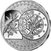 France 20 Euro 20th Anniversary of the Euro 2022  KM# 3096 2022 20 ANS DE L'EURO LIBERTÉ ÉGALI R F FRATERNITE J. JIMENEZ coin reverse France 20 Euro 20th Anniversary of the Euro 2022  KM# 3096 2022 20 ANS DE L'EURO LIBERTÉ ÉGALI R F FRATERNITE J. JIMENEZ coin reverse