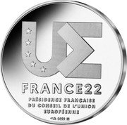 France 20 Euro French Presidency European Union 2022  KM# 3097 UE FRANCE 2022 PRÉSIDENCE FRANÇAISE DU CONSEIL DE L'UNION EUROPÉENNE 2022 coin reverse France 20 Euro French Presidency European Union 2022  KM# 3097 UE FRANCE 2022 PRÉSIDENCE FRANÇAISE DU CONSEIL DE L'UNION EUROPÉENNE 2022 coin reverse
