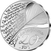 France 20 Euro Shakespeare 2022  Proof LE MIEUX EST L’ENNEMI DU BIEN LASCIATE OGNE SPERANZA VOI CH’INTRATE TO BE OR NOT TO BE: THAT IS THE QUESTION WAS MICH NICHT UMBRINGT, MACHT MICH STÄRKER L'ART DE LA PLUME 20 € RF coin obverse France 20 Euro Shakespeare 2022  Proof LE MIEUX EST L’ENNEMI DU BIEN LASCIATE OGNE SPERANZA VOI CH’INTRATE TO BE OR NOT TO BE: THAT IS THE QUESTION WAS MICH NICHT UMBRINGT, MACHT MICH STÄRKER L'ART DE LA PLUME 20 € RF coin obverse