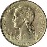 France 20 Francs (Marianne. Reunion) KM# 11 REPUBLIQUE FRANÇAISE L.BAZOR GB 1964 coin obverse France 20 Francs (Marianne. Reunion) KM# 11 REPUBLIQUE FRANÇAISE L.BAZOR GB 1964 coin obverse